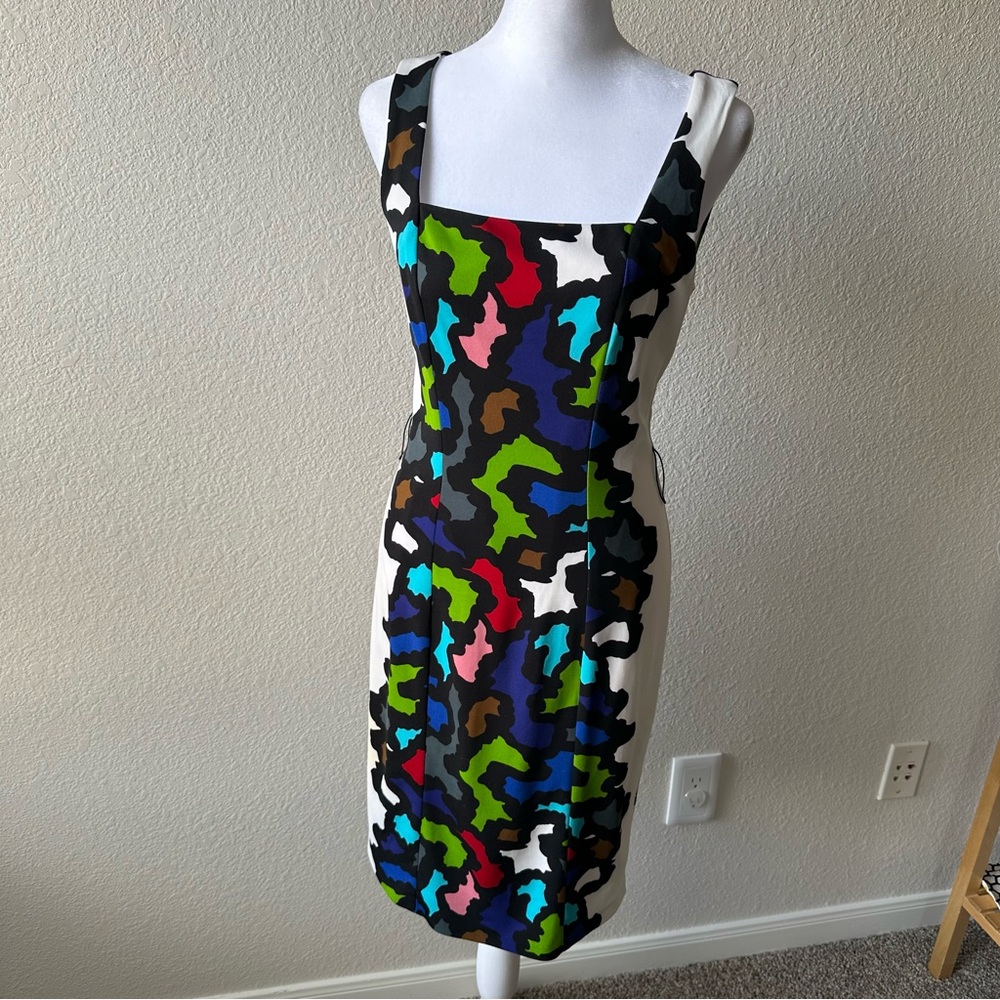 Joseph Ribkoff Multicolor Abstract Print Sheath Dress Size 4 - Picture 10 of 10